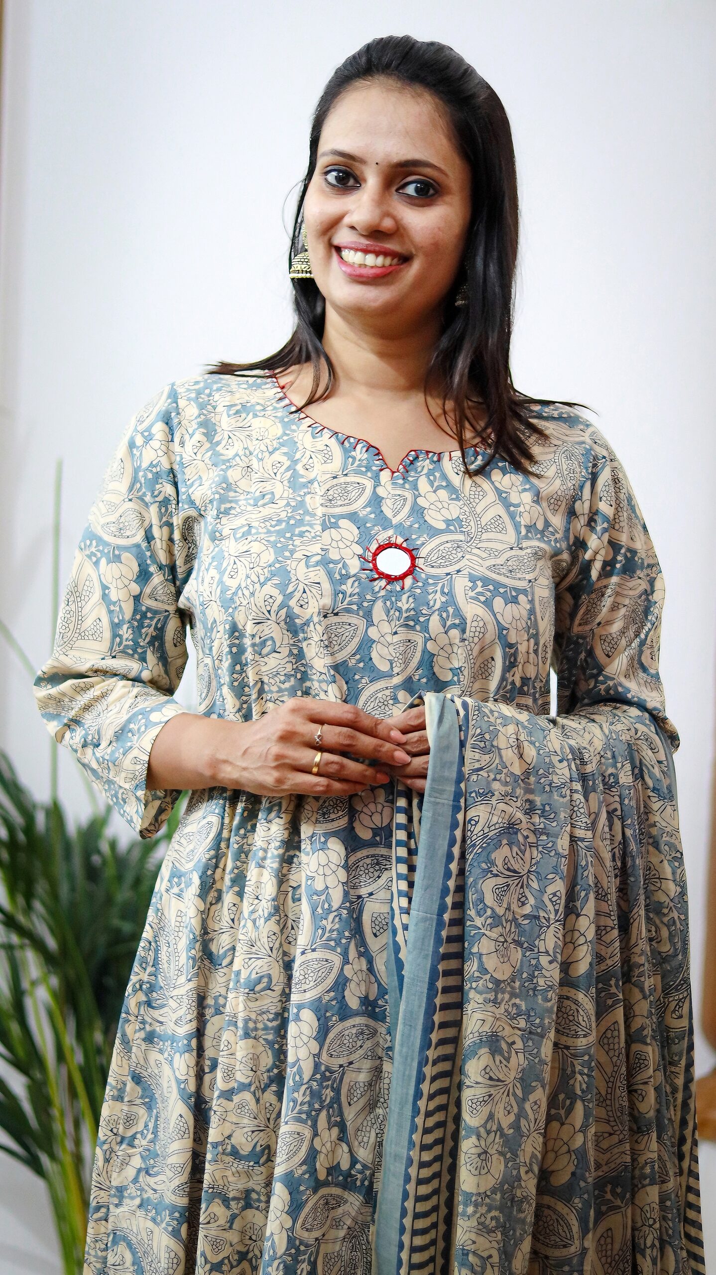 Pure Cotton Anarkali 3-Piece Set - Image 2