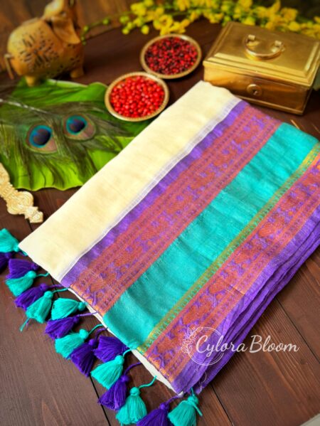 Kanjee Border Mul Cotton Handloom Saree