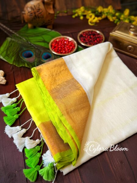 Kasavu Border Mul Cotton Saree